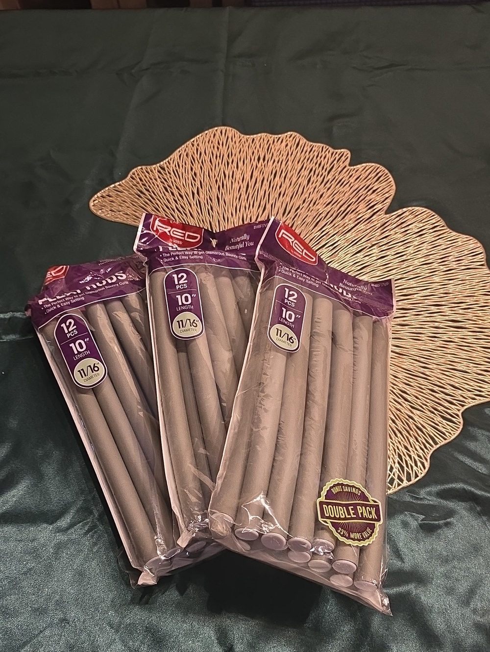 RED Foam Hair Rollers in Taupe - 3 Packs (36 Pieces)